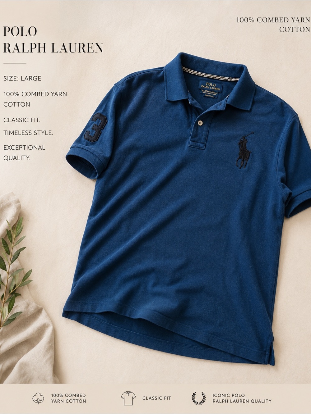 Polo by Ralph Lauren Men's Navy Blue Short Sleeve Polo Shirt